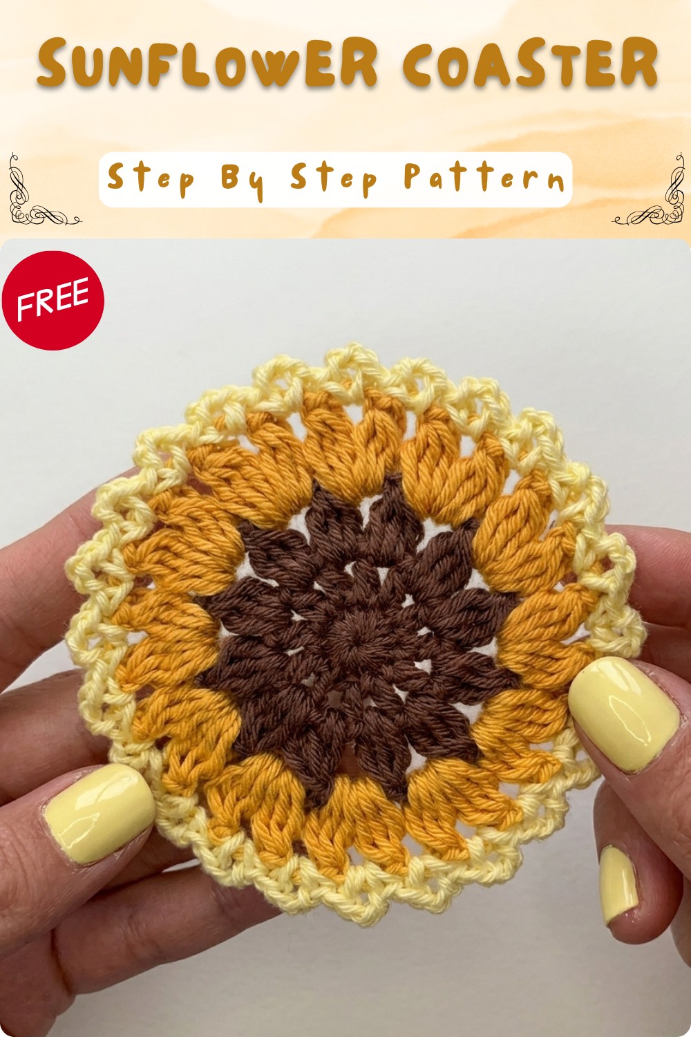 Colorful Crochet Coaster Patterns With Yarn Scraps 8