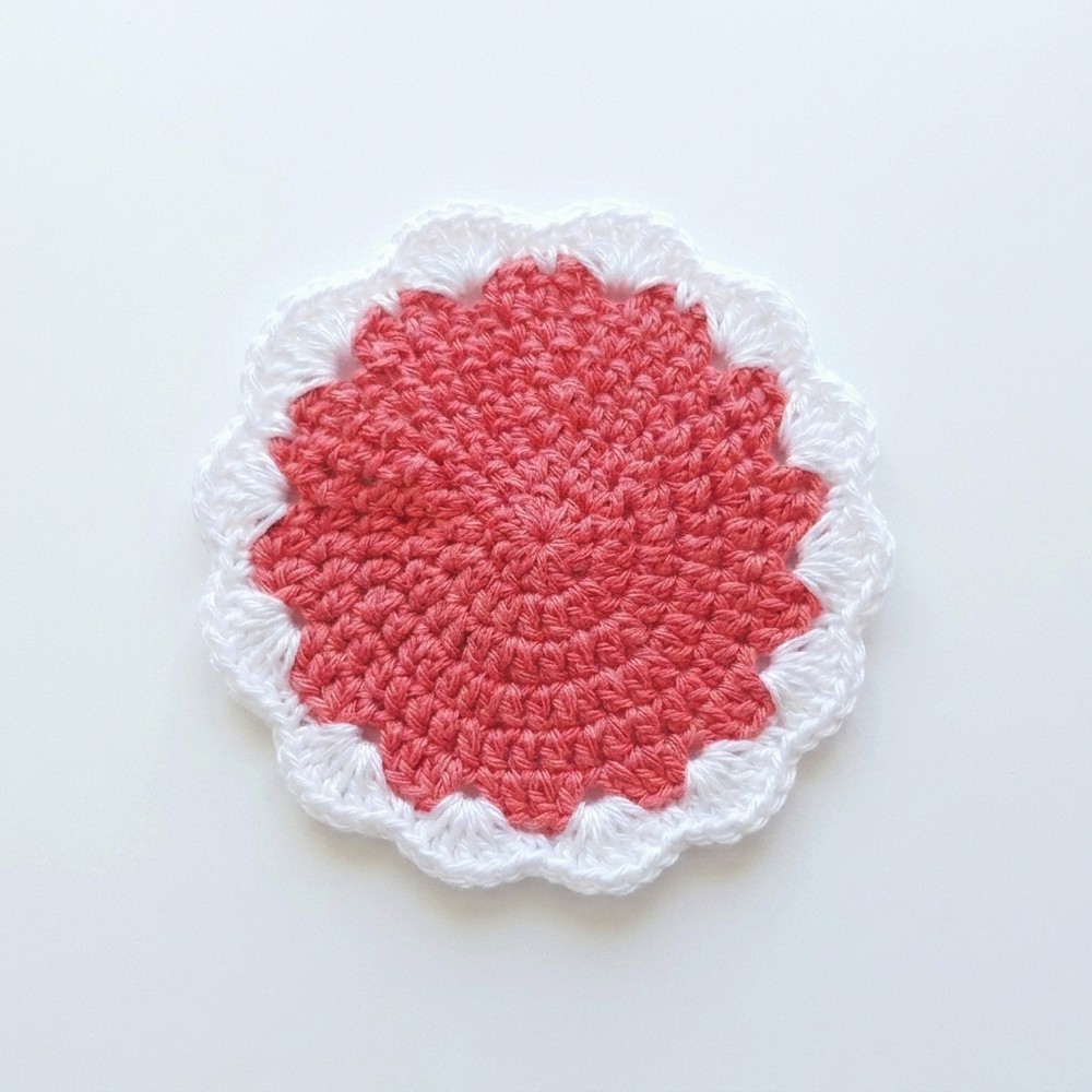 Colorful Crochet Coaster Patterns With Yarn Scraps 9