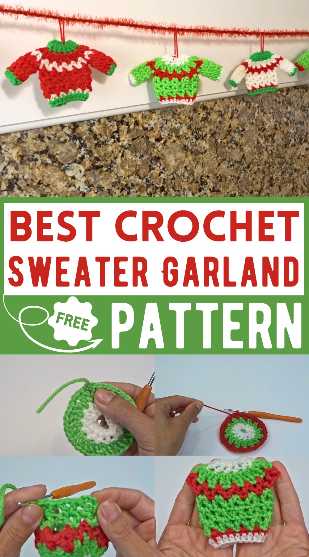 Crochet Christmas Sweater Garland
