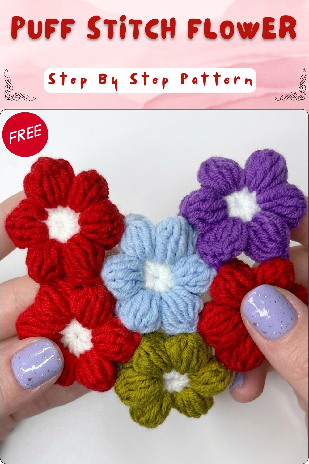 Crochet Flower Puff Stitch Pattern For Crochet Projects 10