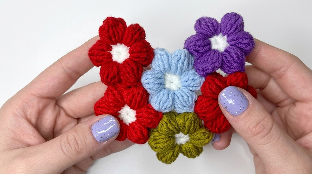 Crochet Flower Puff Stitch Pattern For Crochet Projects 2