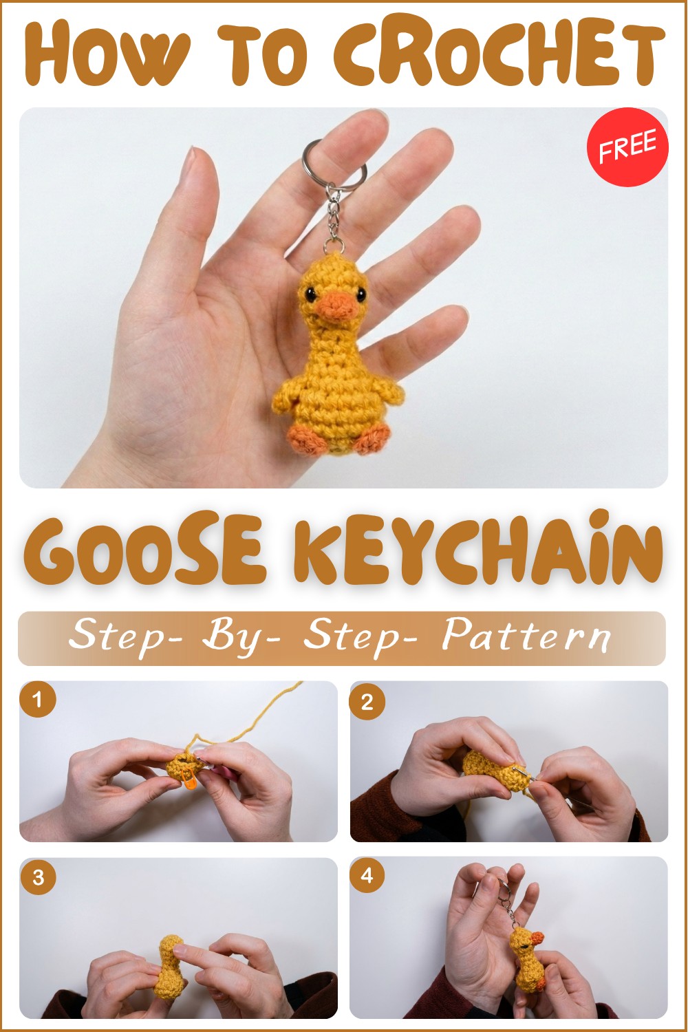 Crochet Goose Keychain Pattern For Charming Gifts 1