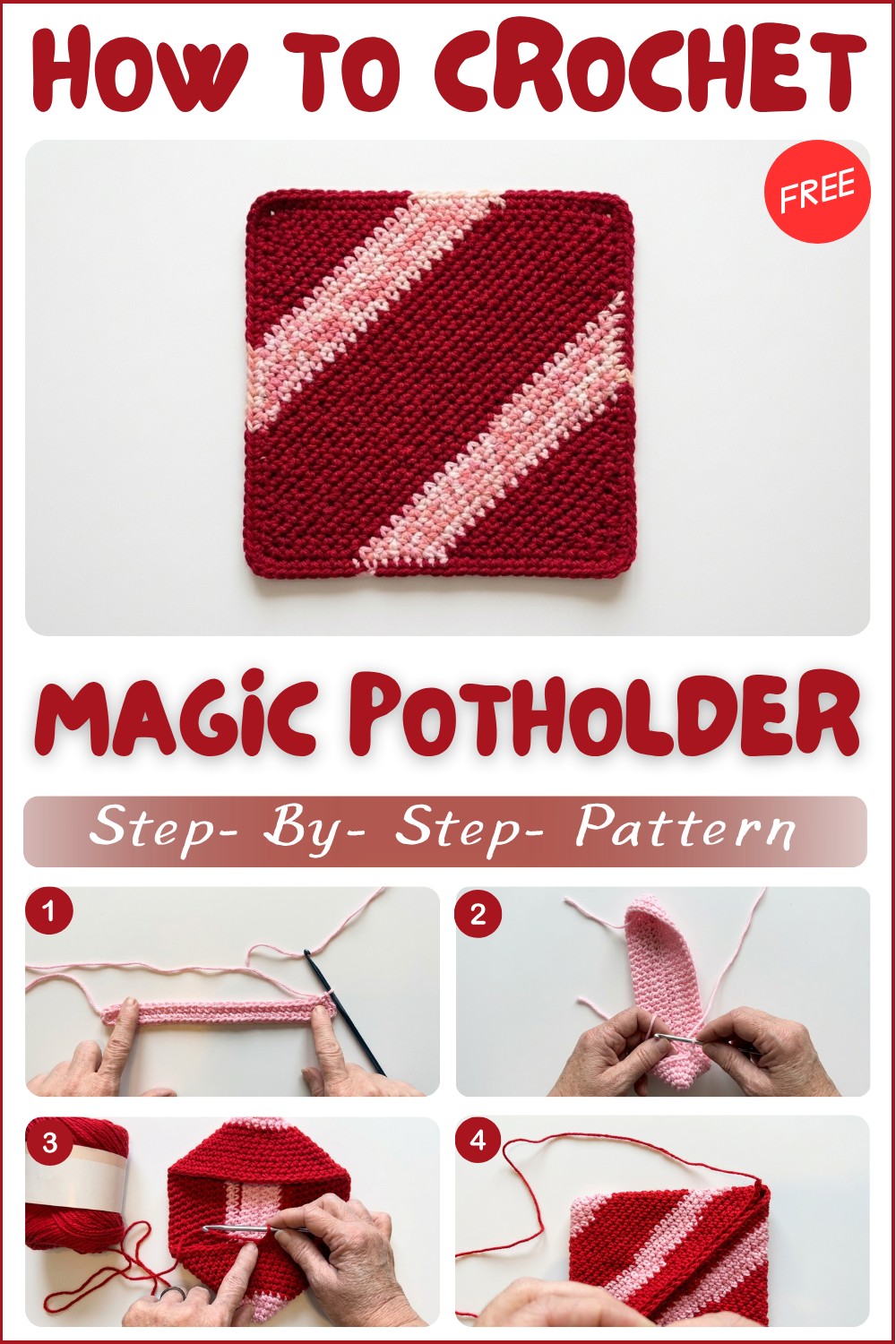 Crochet Magic Potholder Using One Stitch Pattern 1