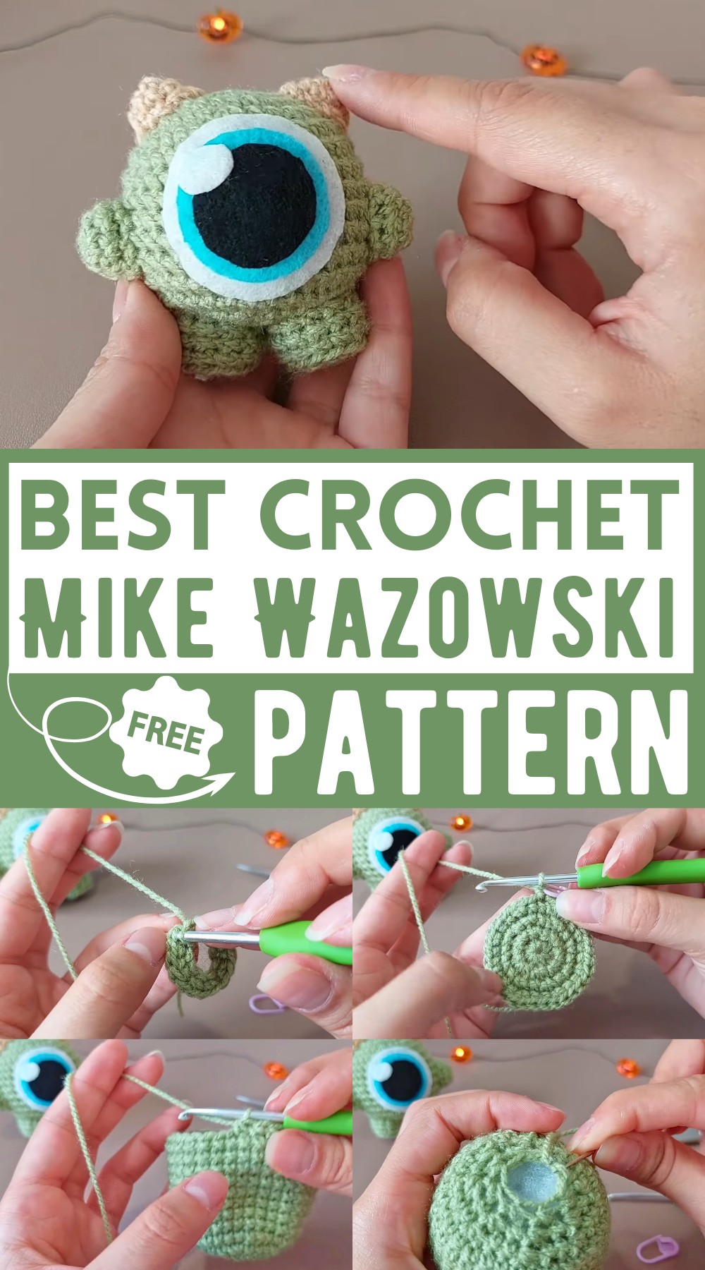 Crochet Mike Wazowski Amigurumi