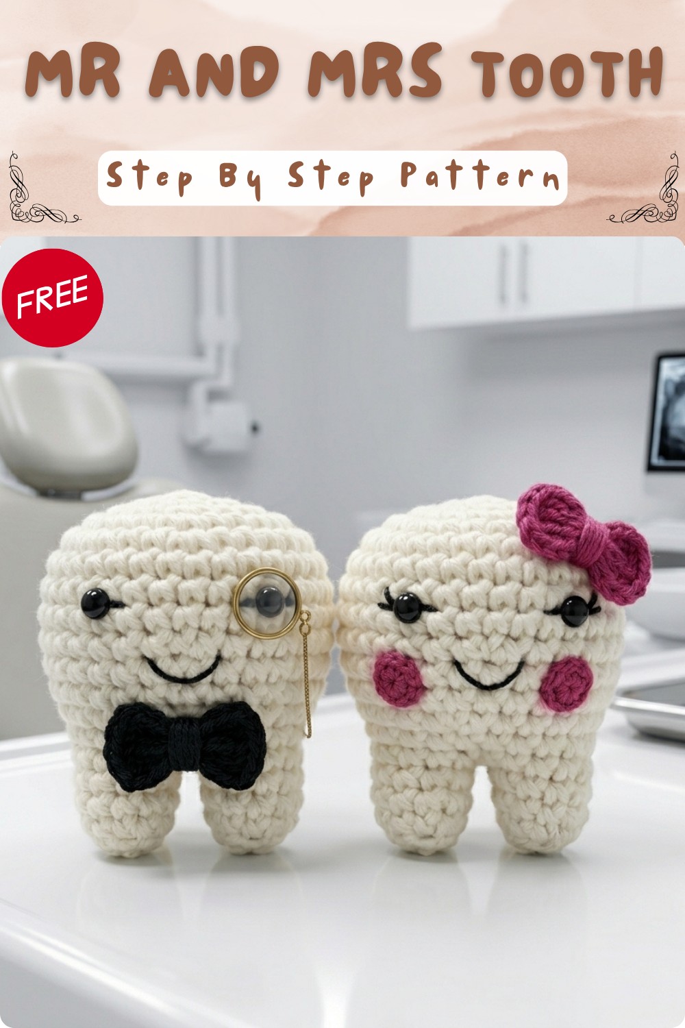 Crochet Mr And Mrs Tooth Amigurumi Pattern To Gift Dentists 9