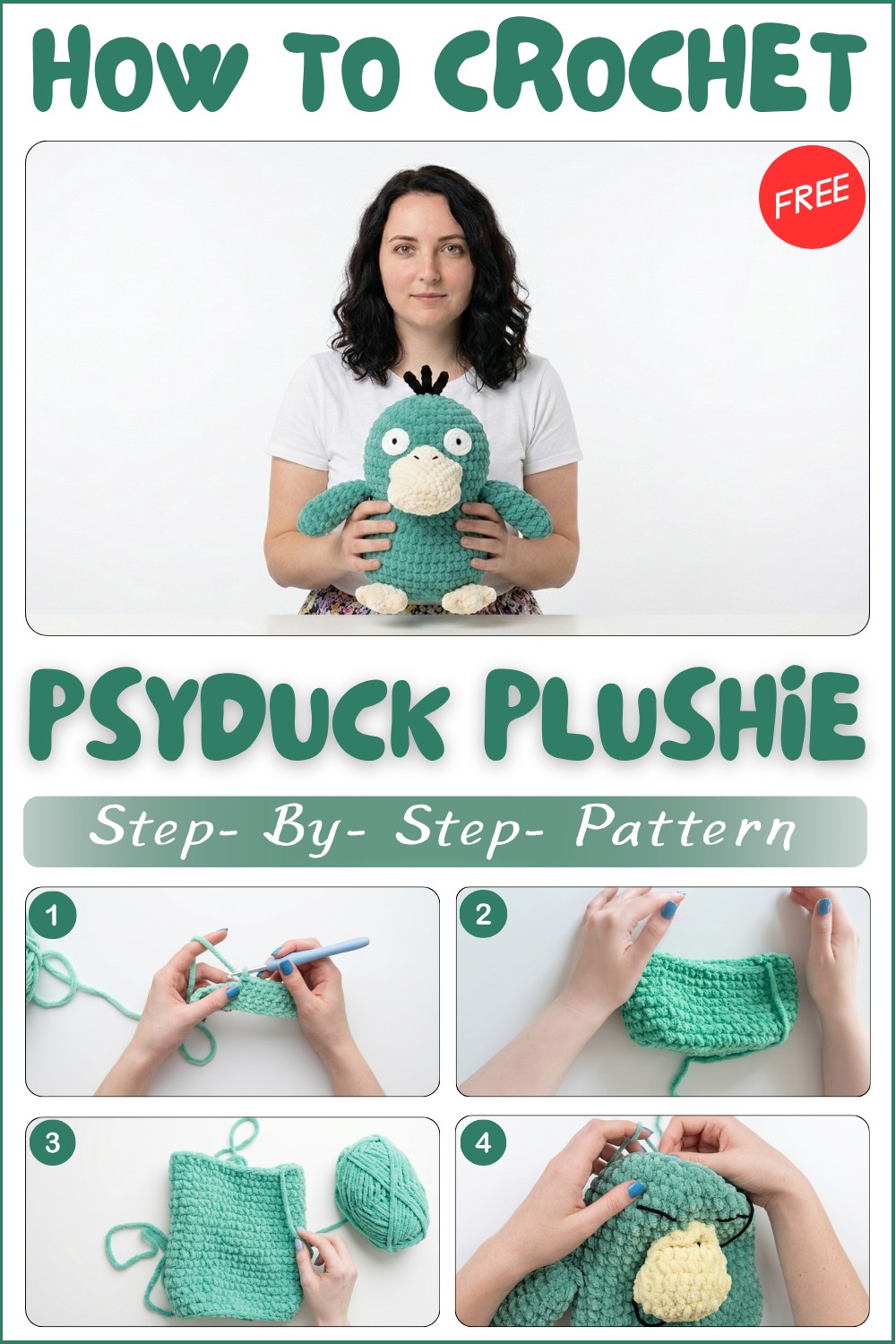 Crochet Psyduck Plushie Pattern With Chunky Yarn 1