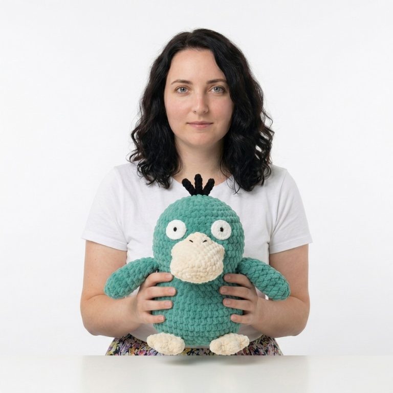 Crochet Psyduck Plushie Pattern With Chunky Yarn 9
