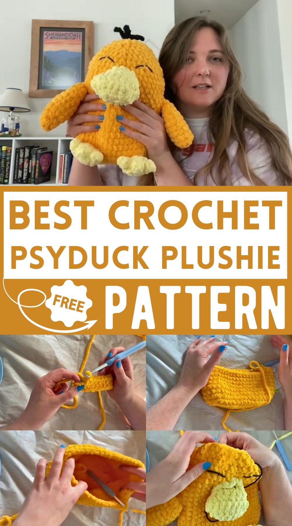 Crochet Psyduck plushie