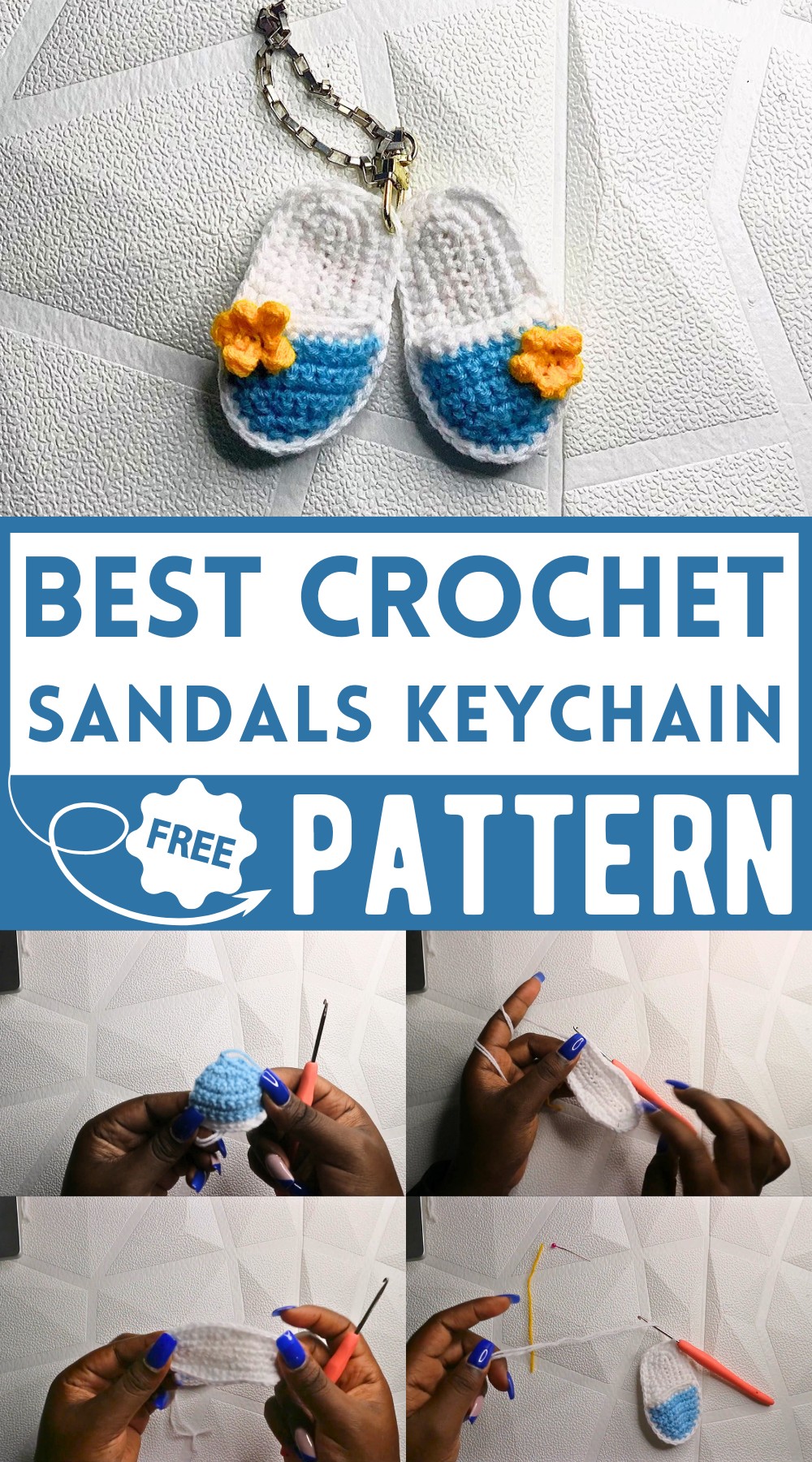 Crochet Sandals Keychain
