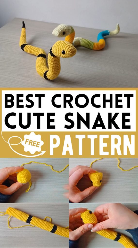 Bendable Crochet Snake Amigurumi Pattern - Clairea Belle Makes