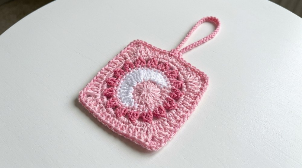 Crochet - Sun & Moon Granny Square Mini Pouch - Very Easy Pattern 8