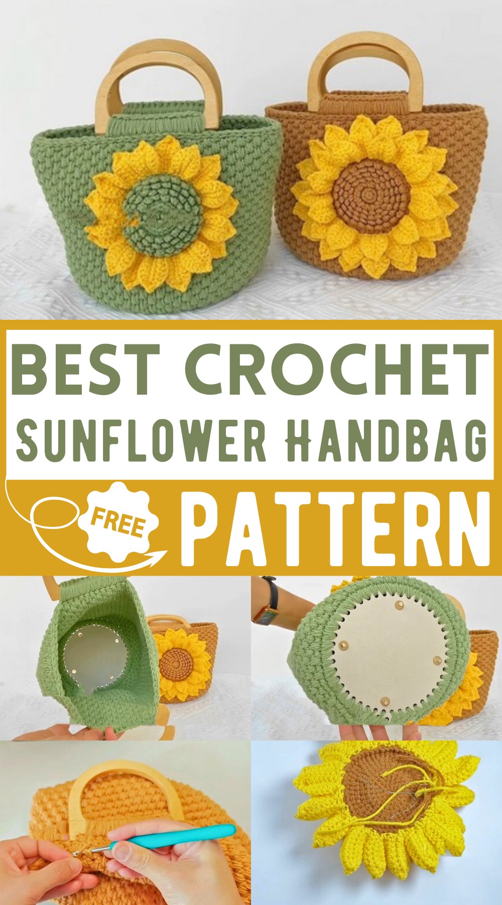Crochet Sunflower Handbag Pattern