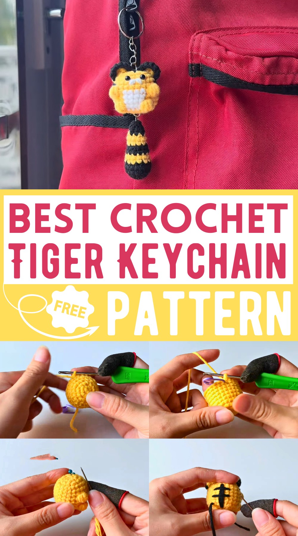 Crochet Tiger Keychain