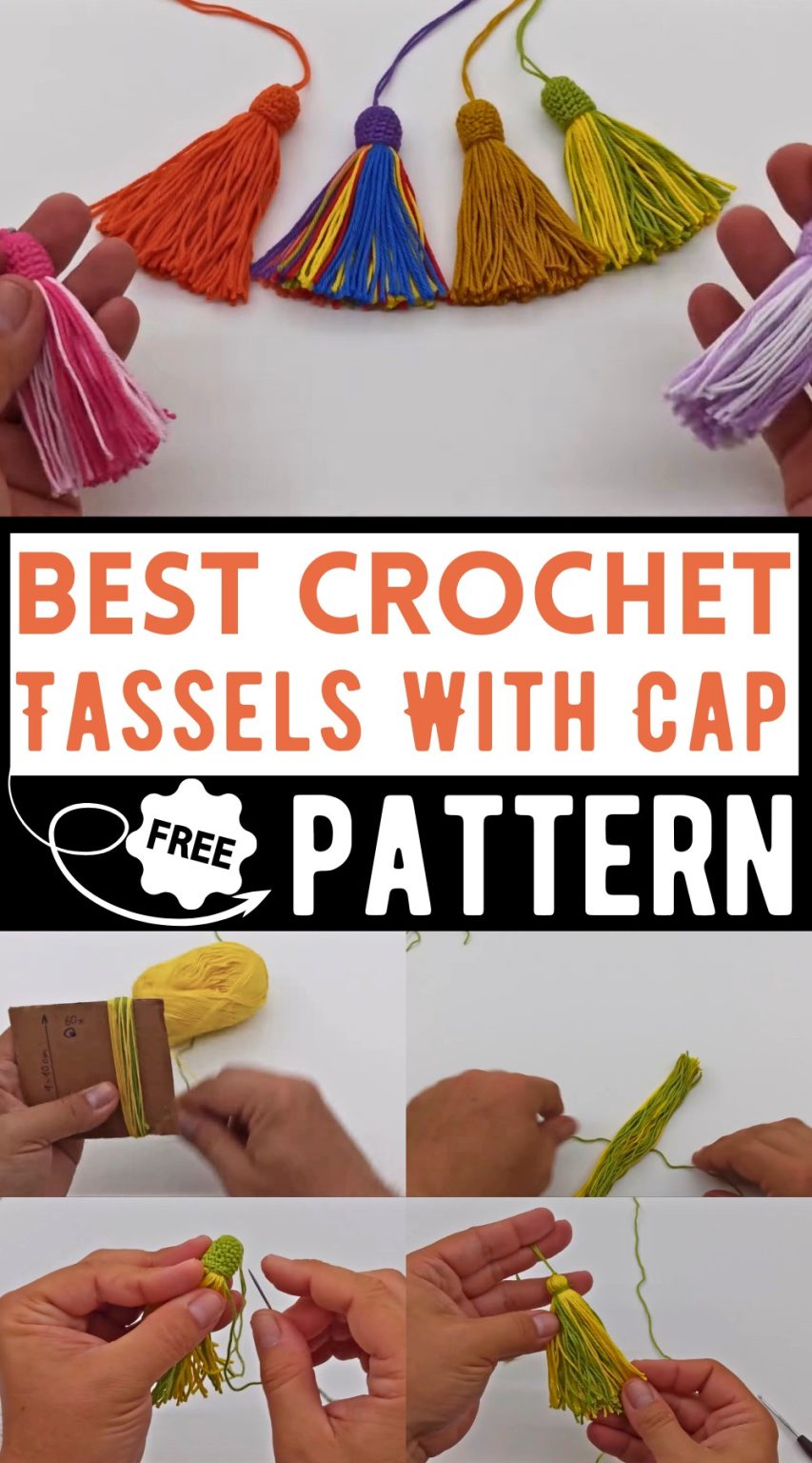 How To Make A Tassels With Crocheted Cap (Free Guide) - Clairea Belle Makes