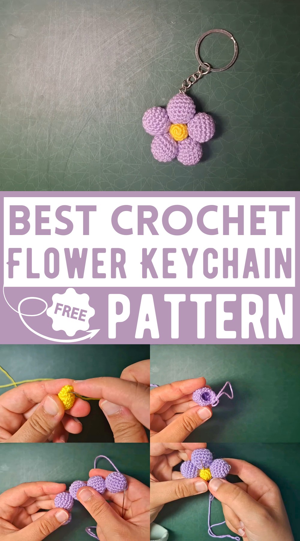 How to Crochet a Flower Keychain