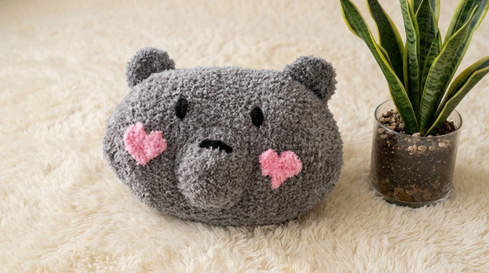 Valentine Crochet Hearts Teddy Bear Cushion Pattern 2