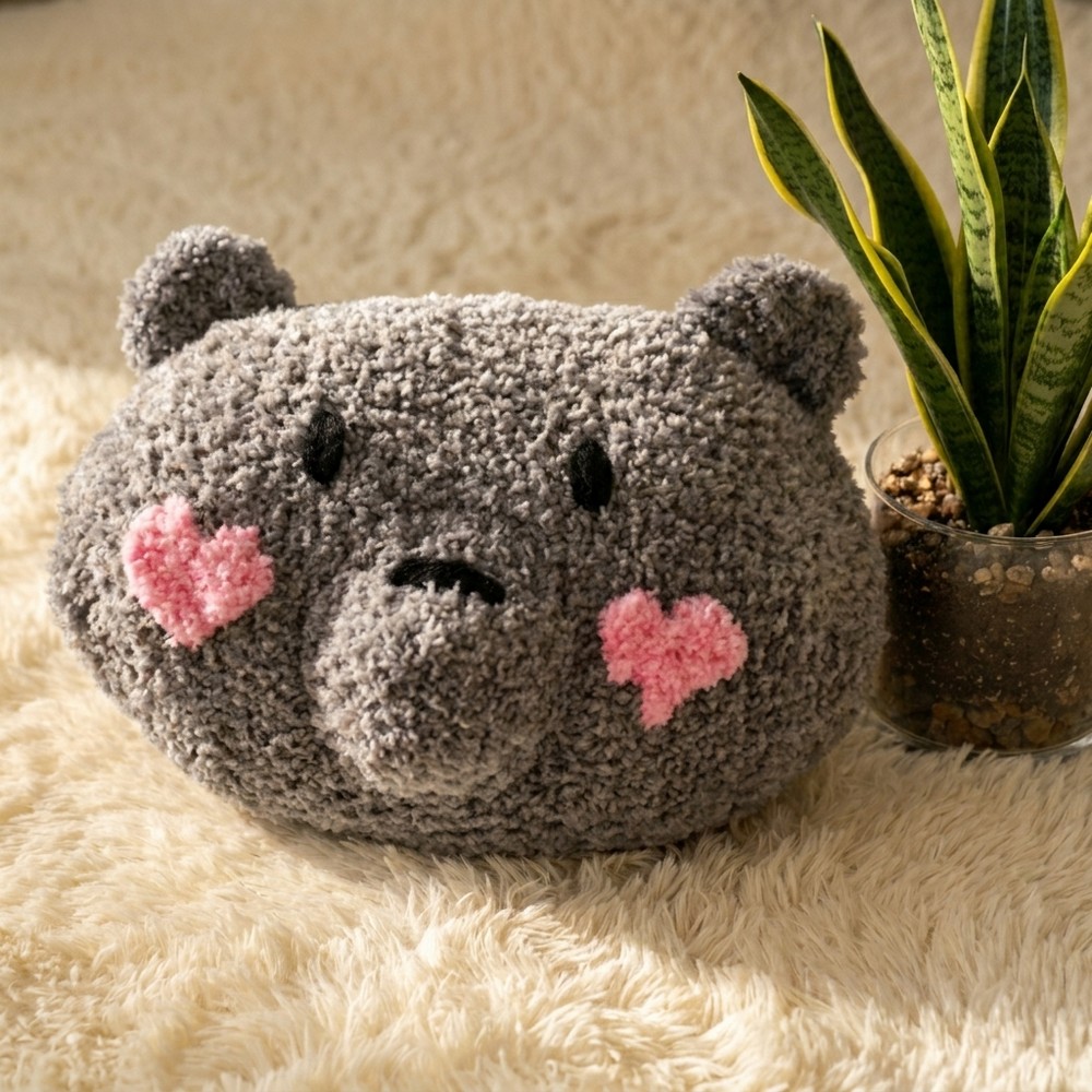 Valentine Crochet Hearts Teddy Bear Cushion Pattern 8