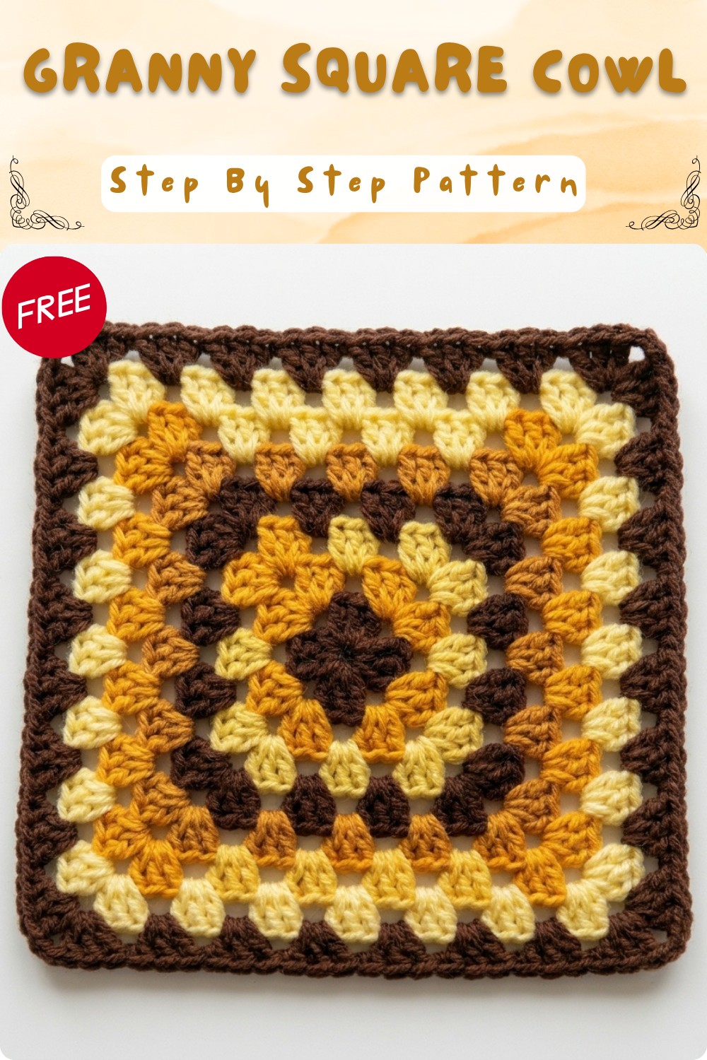 Vibrant Crochet Granny Square Cowl Pattern 7