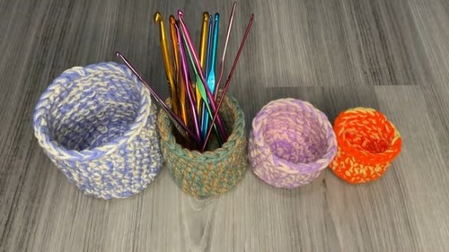 Crochet Mini Storage Basket Of All Sizes Pattern