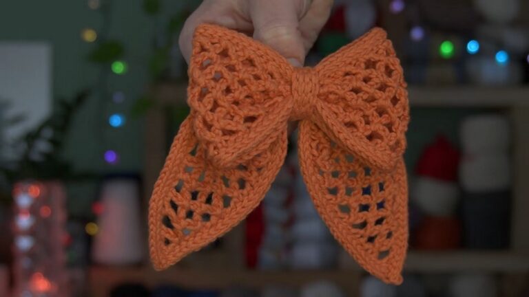 Crochet Fishnet Bow Pattern For Hair Accessories