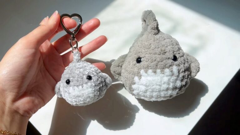 Crochet Chubby Shark Amigurumi Ornament Pattern
