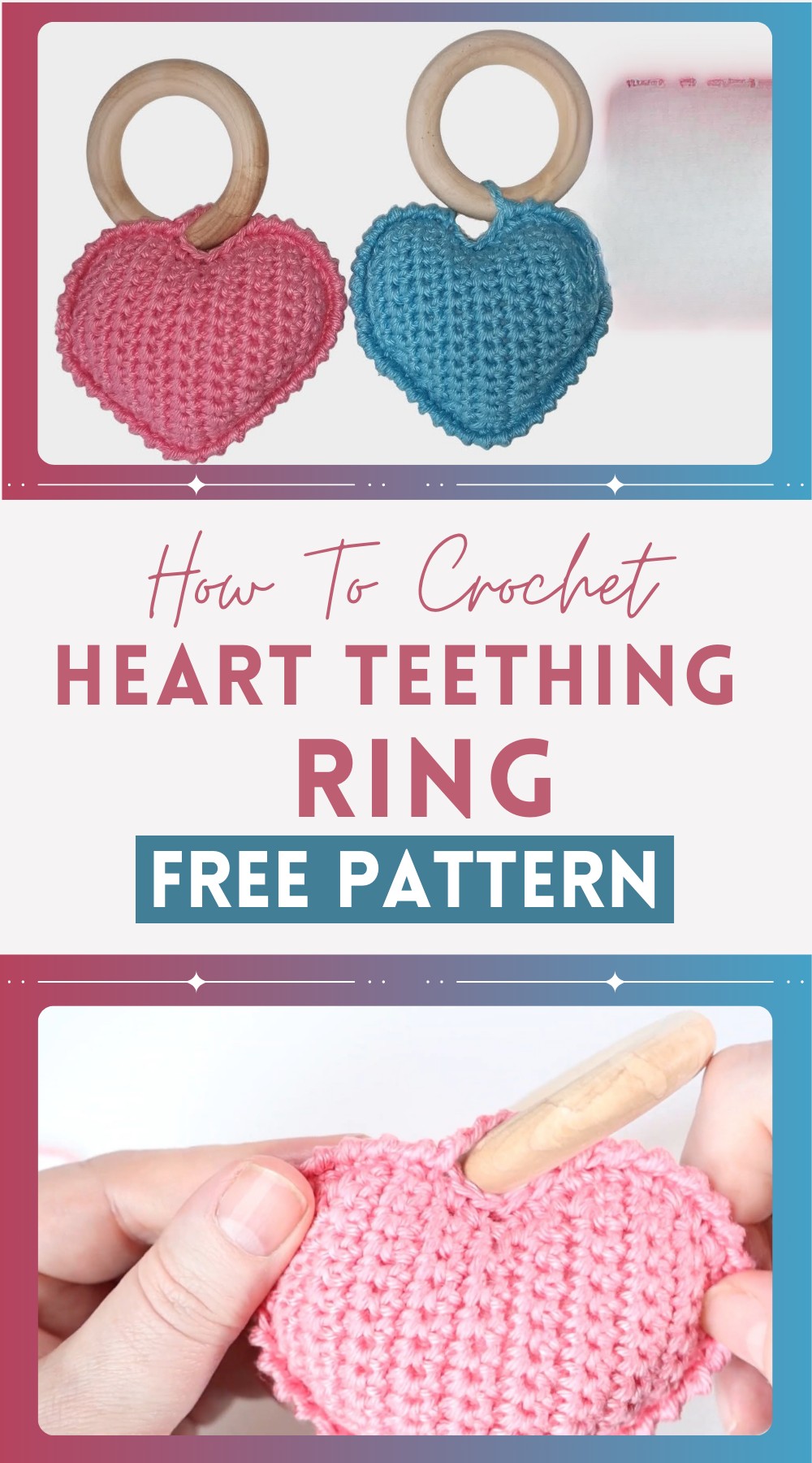 Crochet A Heart Teething Ring