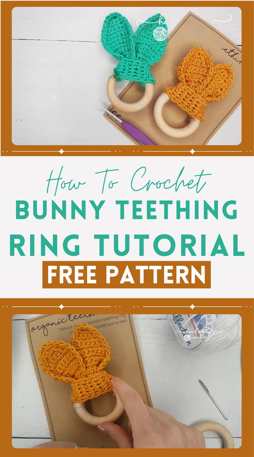 Crochet Bunny Ear Teething Ring