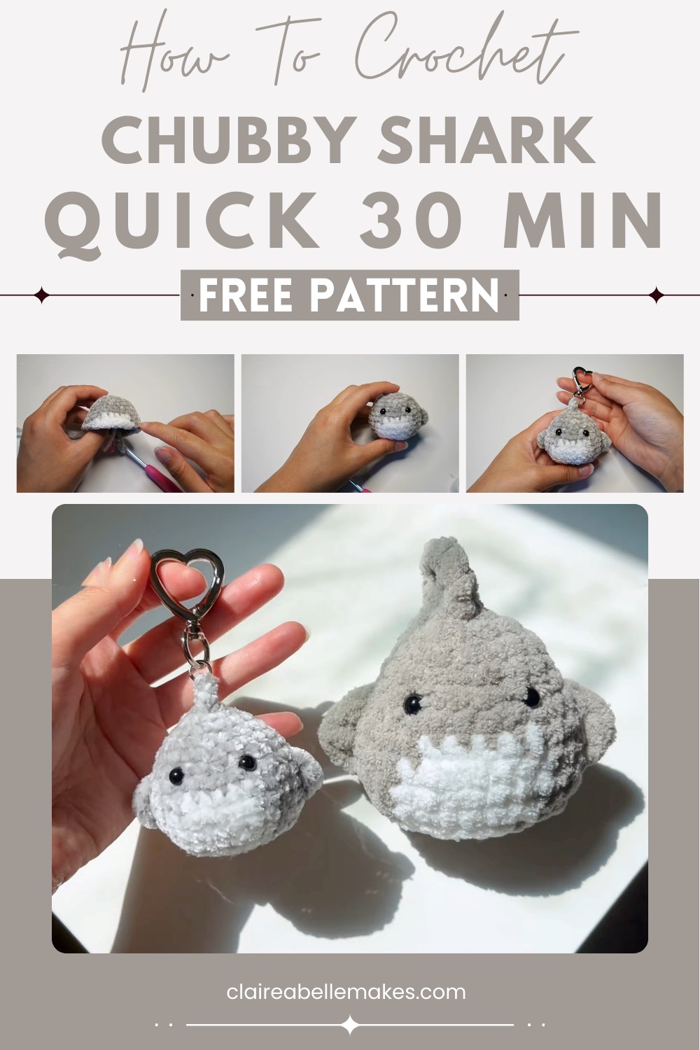 Crochet Chubby Shark Quick 30 Min