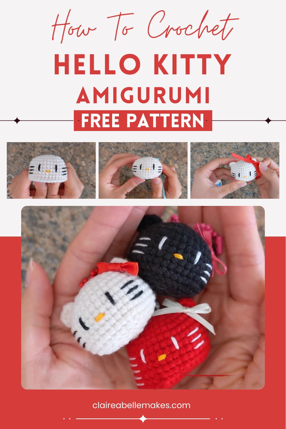 Crochet Hello Kitty Amigurumi Tutorial