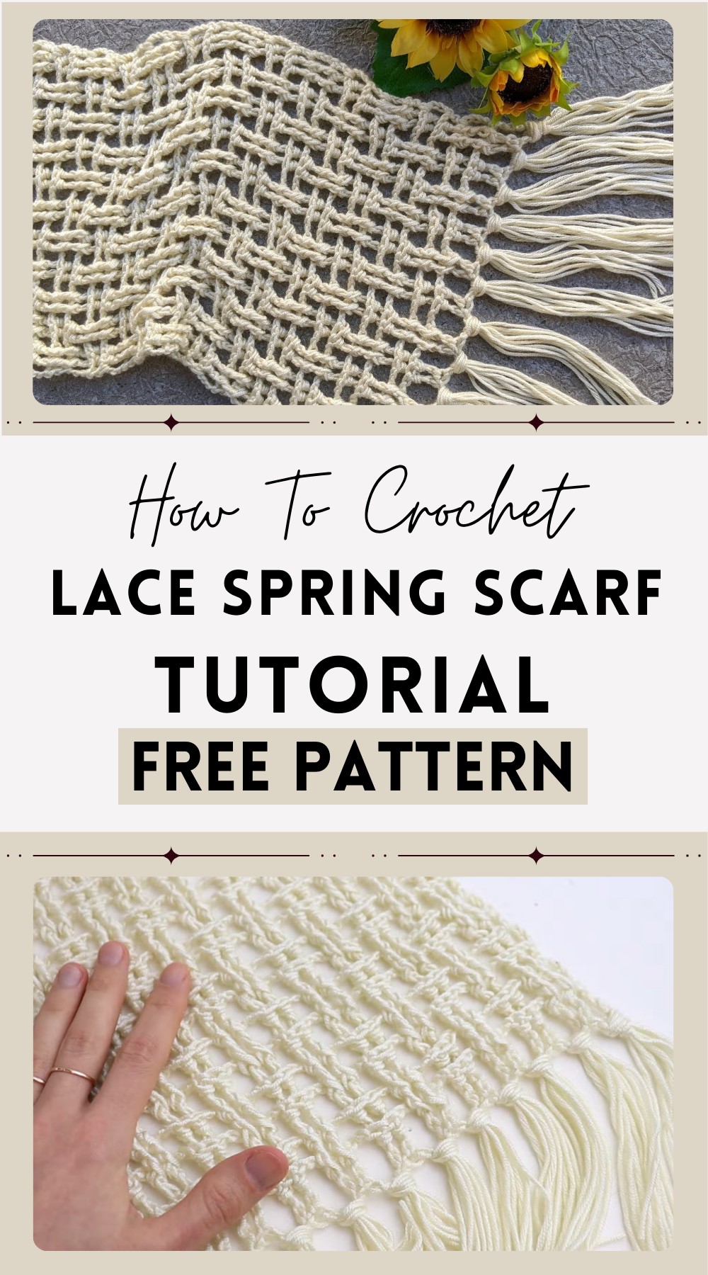 Crochet Lace Spring Scarf