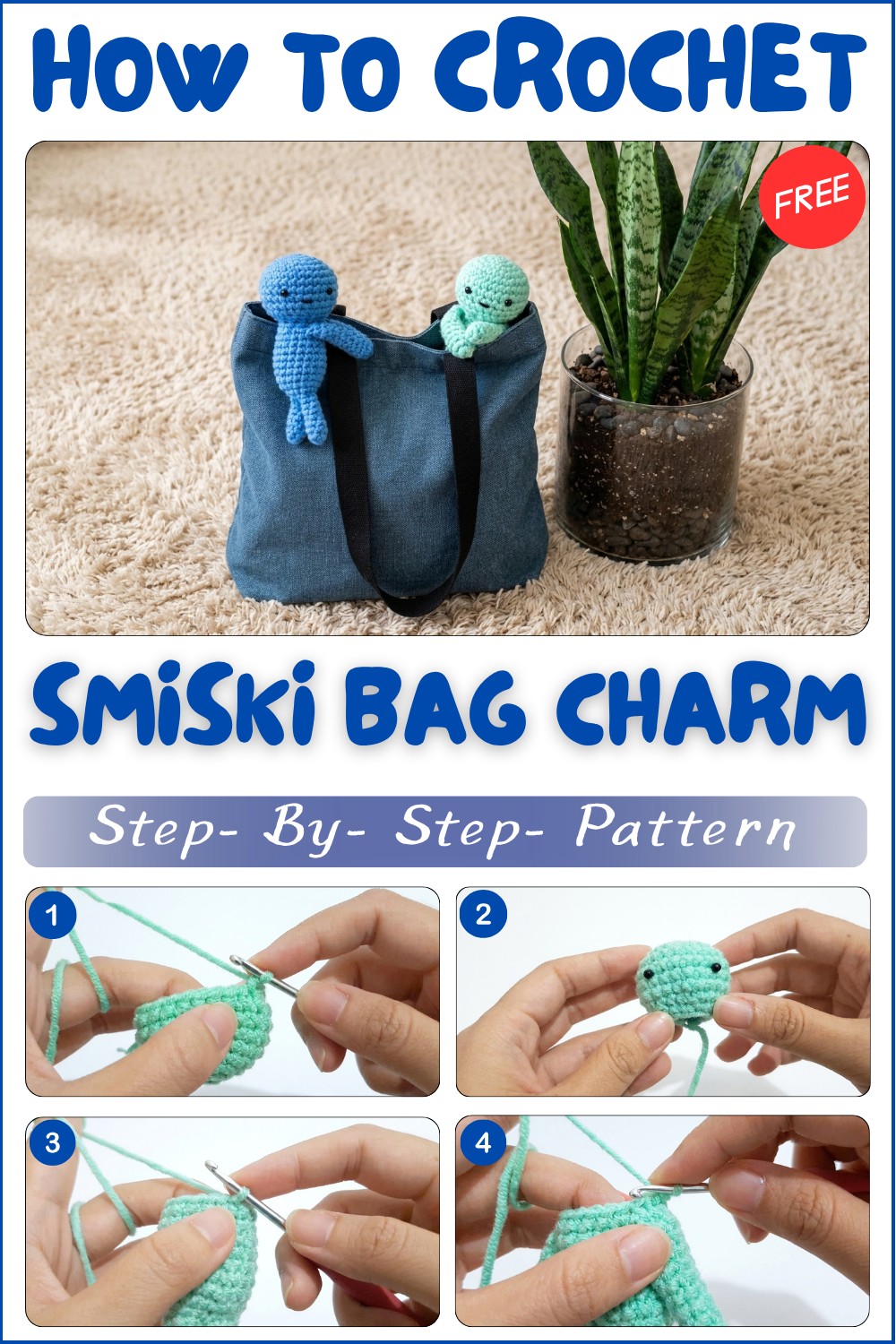 Crochet Smiski Bag Charm Pattern For Handmade Gift Idea 1
