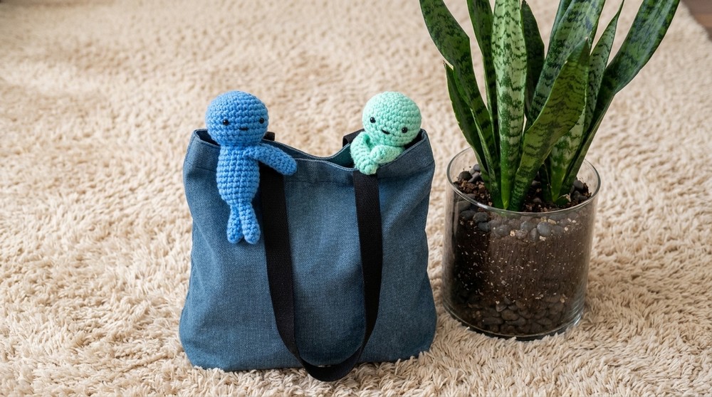 Crochet Smiski Bag Charm Pattern For Handmade Gift Idea 2
