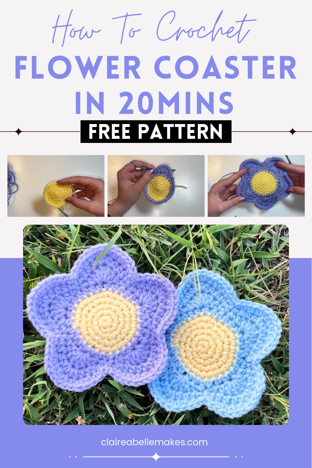 How to Crochet a Flower Coaster in 20mins