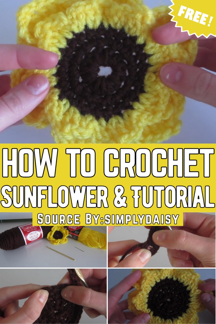 Colorful Crochet Sunflower Pattern
