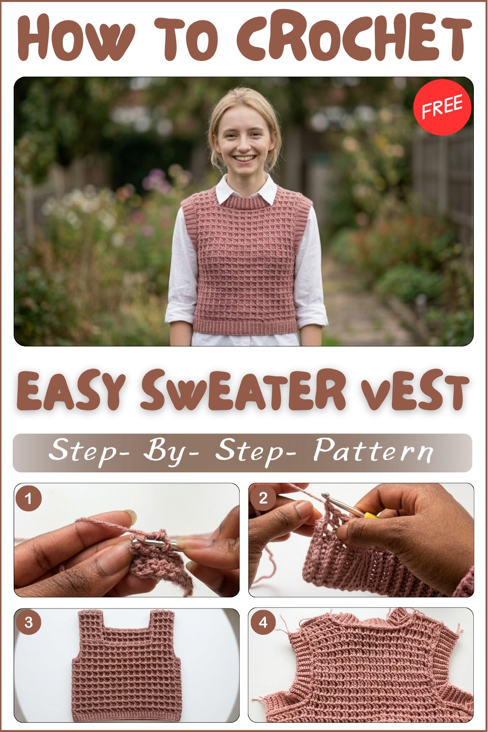Crochet Sweater Vest Pattern To Boost Your Wardrobe 1