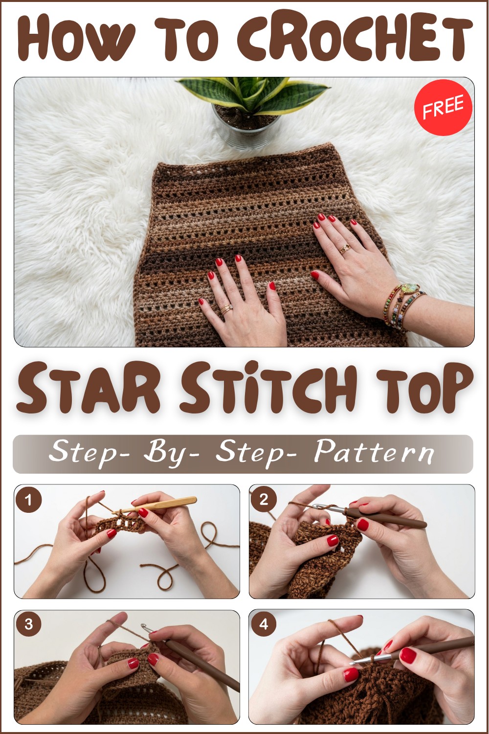 Crochet Tank Top Pattern With Star Stitch Detailing 1