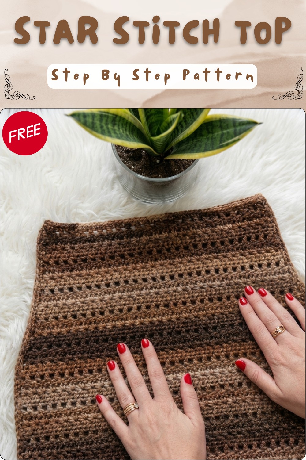 Crochet Tank Top Pattern With Star Stitch Detailing 7