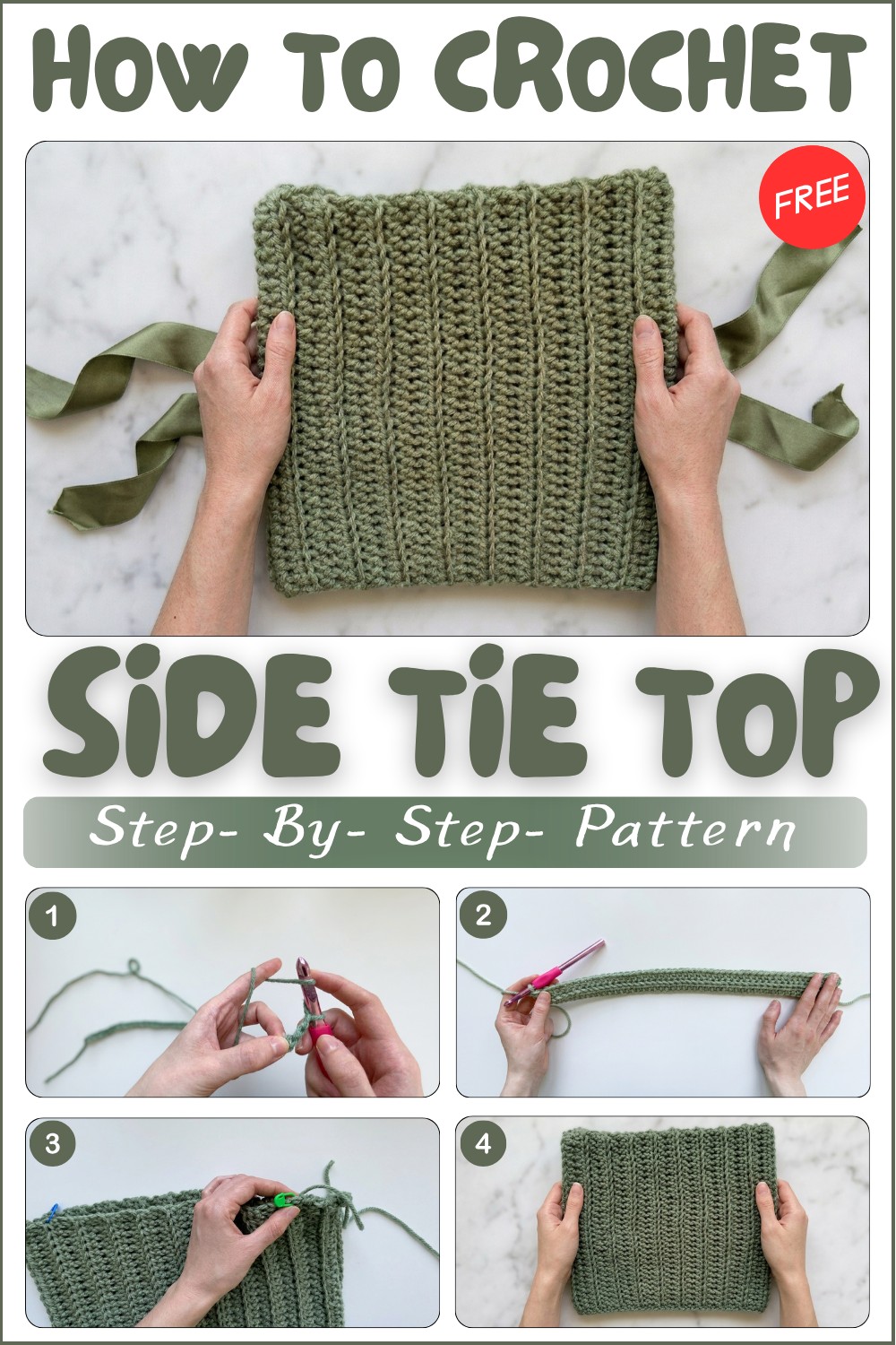 Free Crochet Side Tie Top Pattern For Summer Outfits 1