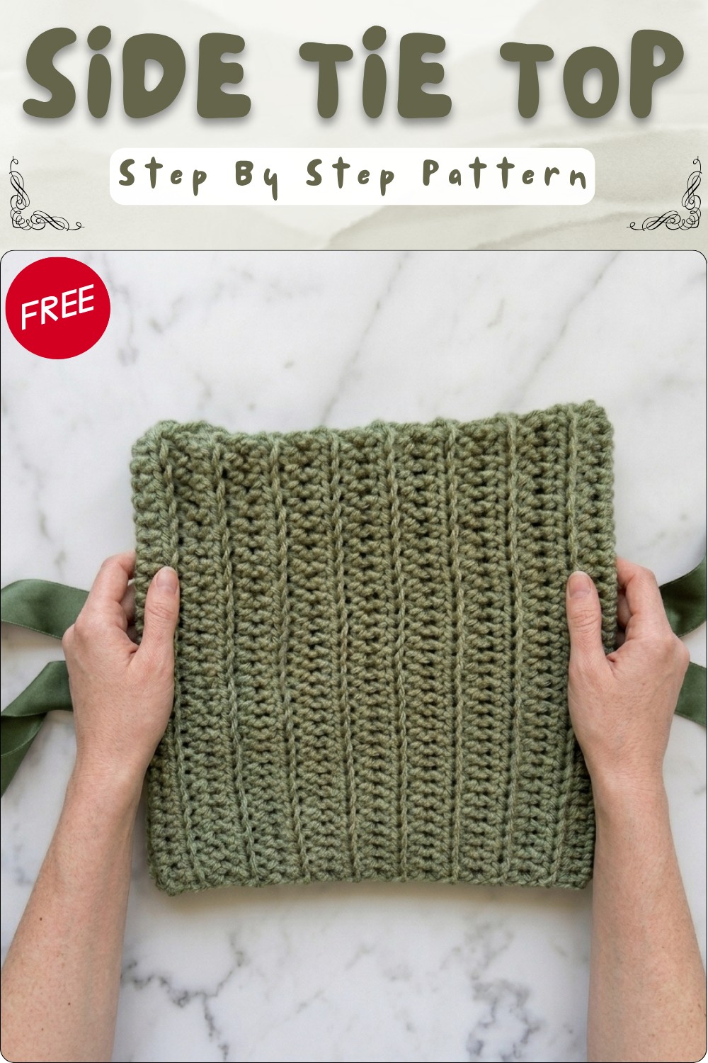 Free Crochet Side Tie Top Pattern For Summer Outfits 8