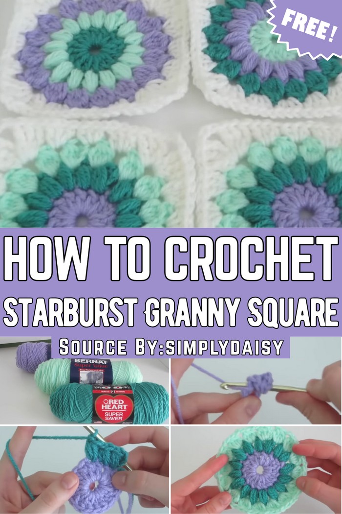Stylish Crochet Starburst Granny Square Pattern