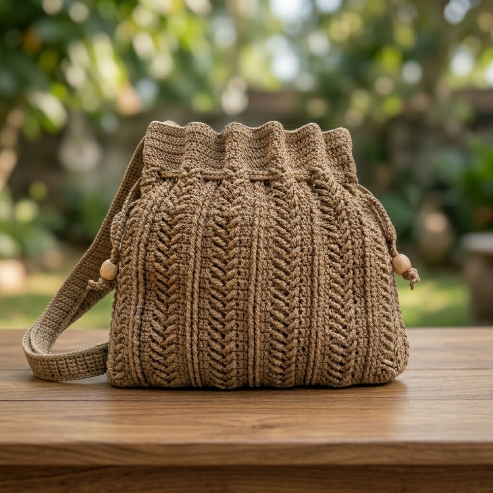 Breezy Crochet Summer Drawstring Bag Pattern for Sunny Days 9