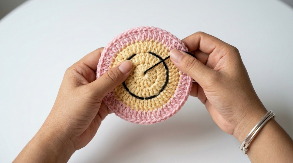 Colorful Crochet Smiley Face Tote Bag for Fresh Trends 6