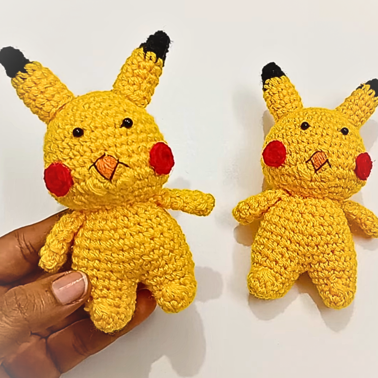 Sweet Crochet Cartoon Pikachu with Whimsical Glow