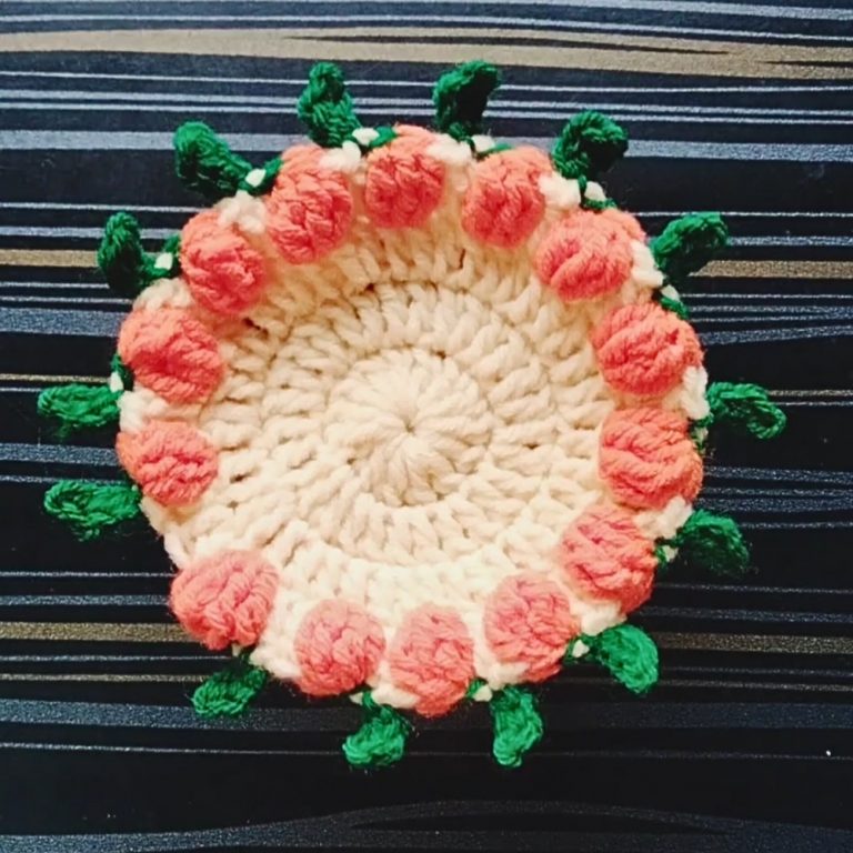 Sleek Crochet Pumpkin Coaster Perfect for Everyday Use