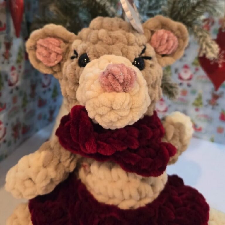 Adorable Crochet Girl Reindeer with Cheerful Spark