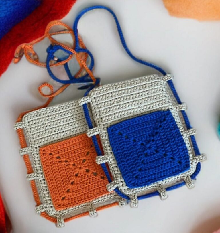 Minimalist Crochet Square Phone Case with Clean Lines