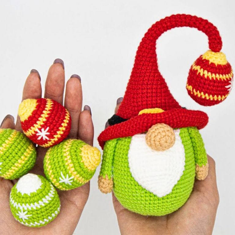 Unique Crochet Gnome with Ball for Handmade Keepsakes