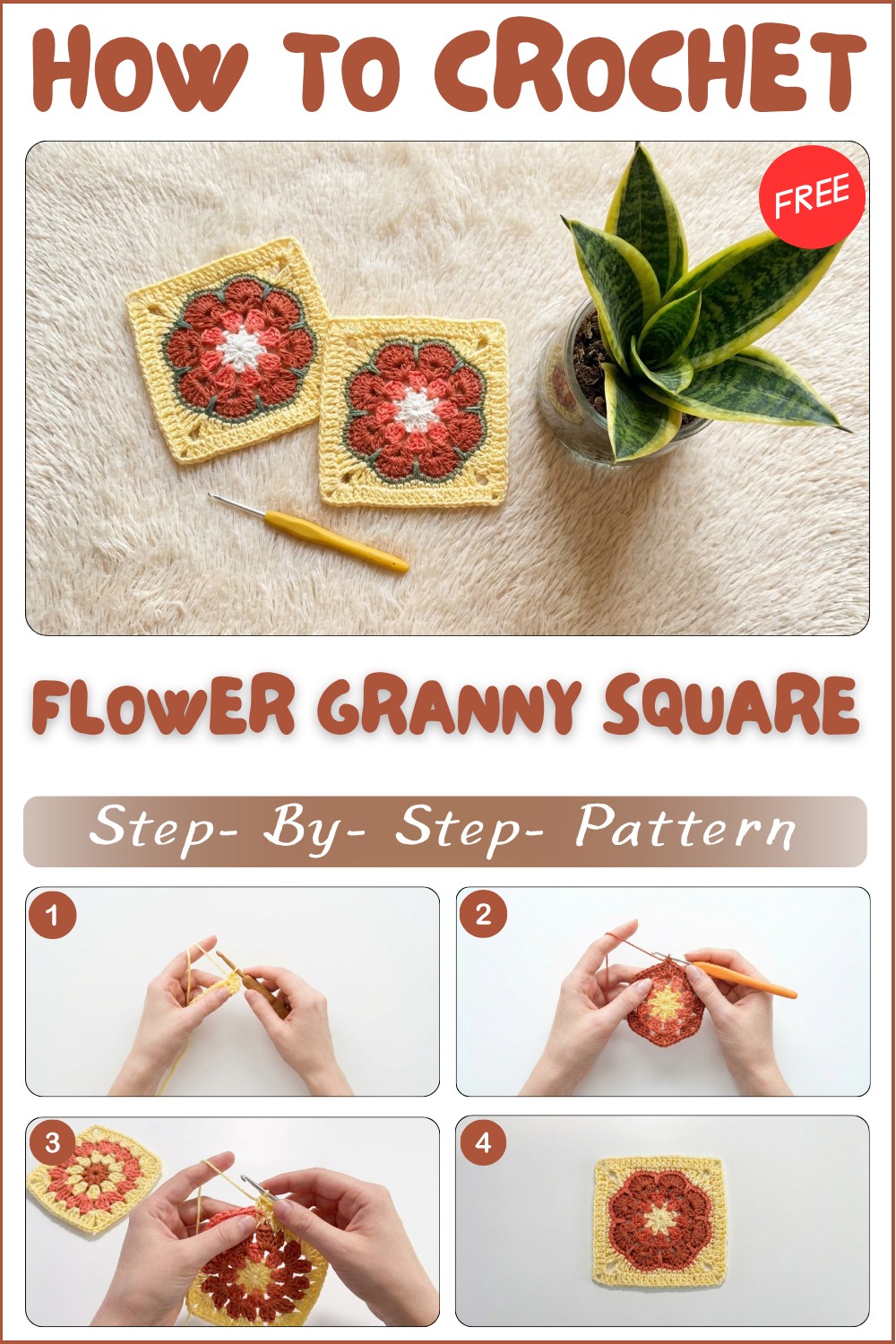 Vibrant Crochet Flower Granny Square Pattern For Home 1