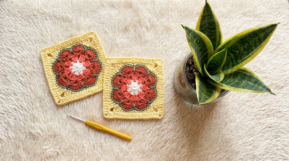 Vibrant Crochet Flower Granny Square Pattern For Home 2