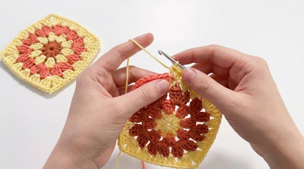 Vibrant Crochet Flower Granny Square Pattern For Home 5
